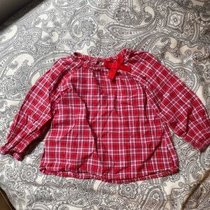 3/$12 OshKosh B'gosh Red Plaid Kids Blouse with Bow